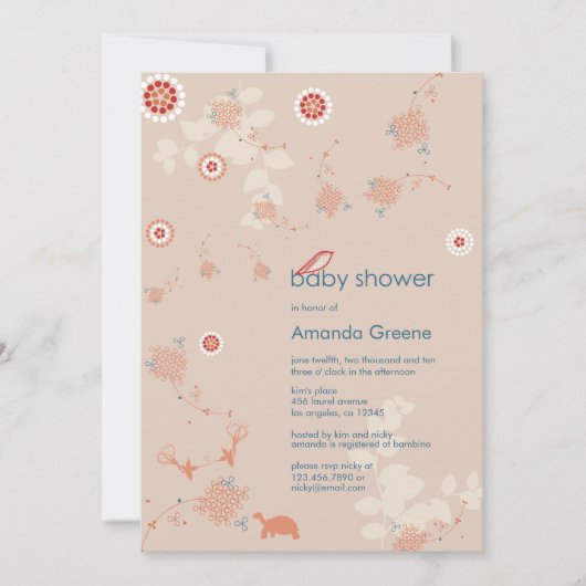 Whimsical Natuur Baby shower Invitation Kaart (Voorkant)