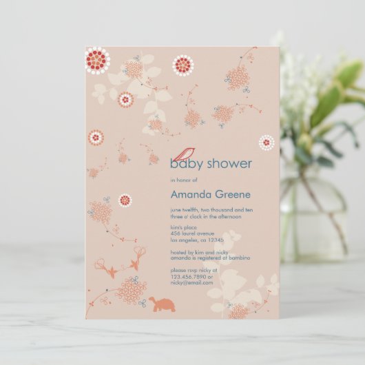 Whimsical Natuur Baby shower Invitation Kaart (Staand voorkant)