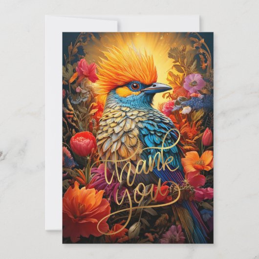 Whimsical Natuur Blue Bird No. 2 Bedankkaart (Voorkant)