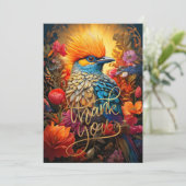 Whimsical Natuur Blue Bird No. 2 Bedankkaart (Staand voorkant)