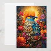 Whimsical Natuur Blue Bird No. 2 Bedankkaart (Voorkant / Achterkant)