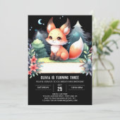 Whimsical Natuur Fox Verjaardag digitaal Kaart (Staand voorkant)