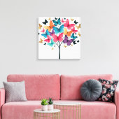 Whimsical Natuur Vlinder Levensboom Canvas Afdruk (Insitu (Woonkamer))