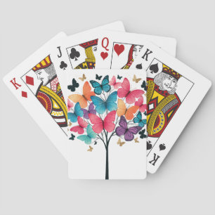 Whimsical Natuur Vlinder Levensboom Pokerkaarten