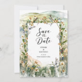 Whimsical Natuur Wildflower bruiloft Save The Date (Voorkant)