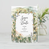 Whimsical Natuur Wildflower bruiloft Save The Date (Staand voorkant)
