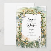 Whimsical Natuur Wildflower bruiloft Save The Date (Voorkant / Achterkant)