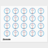 Whimsical Nautical Adreslabel Ronde Sticker (Vel)