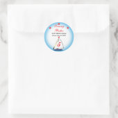 Whimsical Nautical Adreslabel Ronde Sticker (Tas)