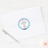 Whimsical Nautical Adreslabel Ronde Sticker (Envelop)