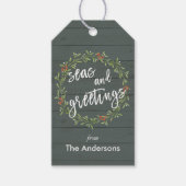 Whimsical nautische kerst cadeaulabel (Voorkant)