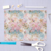 Whimsical nautische zeeschelpen roze decoupage tissuepapier (Craft)