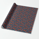 Whimsical Navy Blue Je bent mijn kreeft Romantisch Cadeaupapier (Uitgerold)