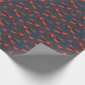 Whimsical Navy Blue Je bent mijn kreeft Romantisch Cadeaupapier (Hoek)