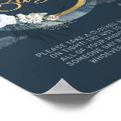 Whimsical navy en goud zeggen niet baby spel teken poster (Hoek)