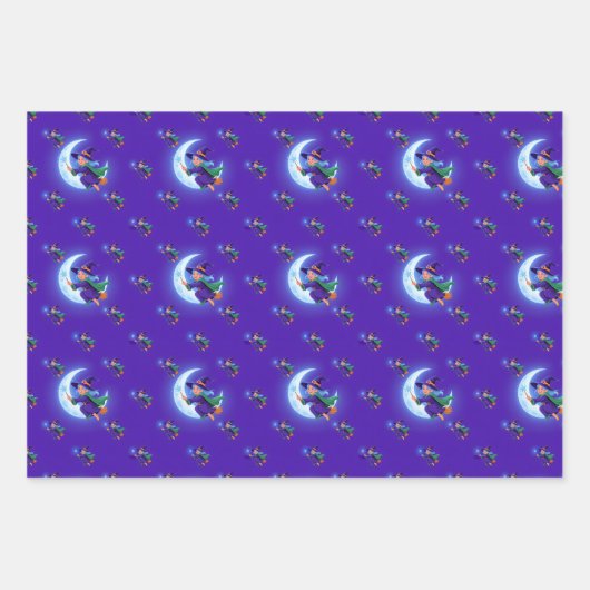 Whimsical Neon Ghost, Candy Corn, Heks, Halloween Inpakpapier Vel (Voorkant 3)