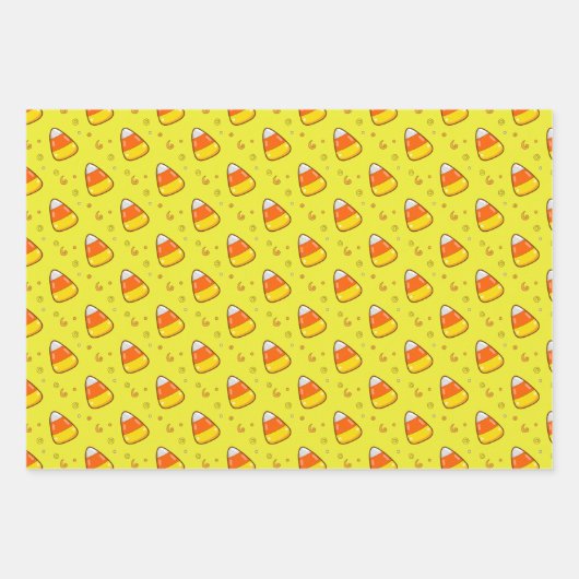 Whimsical Neon Ghost, Candy Corn, Heks, Halloween Inpakpapier Vel (Voorkant 2)