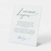 Whimsical Neutral Baby shower Late Night Luiers Reclamebord Met Voetstuk (Voorkant)