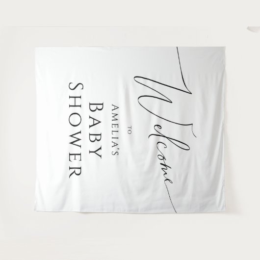 Whimsical Neutral Baby shower Welkom Achtergrond Wandkleed (Voorkant (horizontaal))