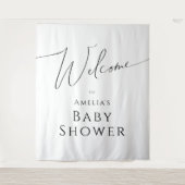 Whimsical Neutral Baby shower Welkom Achtergrond Wandkleed (Voorkant)