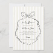 Whimsical Neutral Bow Baby shower Kaart (Voorkant)