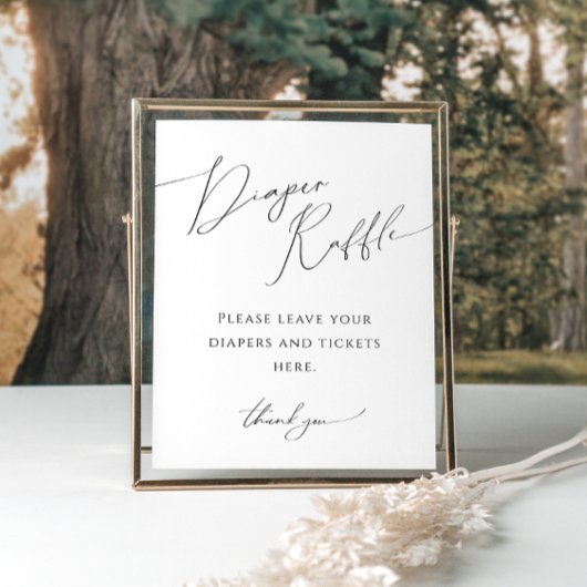 Whimsical Neutral Diaper Raffle Baby shower teken Poster