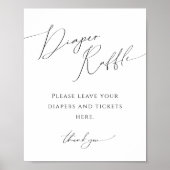 Whimsical Neutral Diaper Raffle Baby shower teken Poster (Voorkant)
