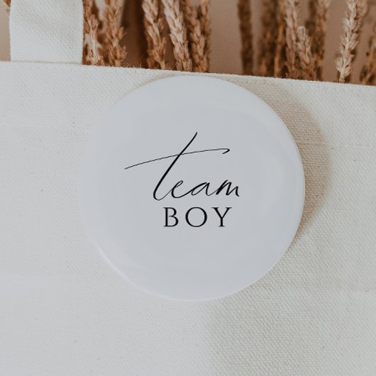 Whimsical Neutral Gender Reveal Team Boy Ronde Button 5,7 Cm