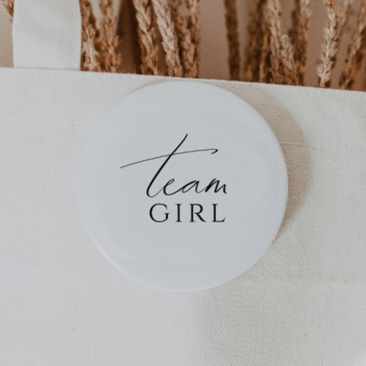 Whimsical Neutral Gender Reveal Team Meisje Ronde Button 5,7 Cm