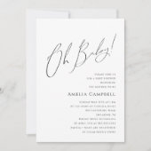 Whimsical Neutral Oh Baby! Foto Baby shower Kaart (Voorkant)