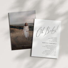 Whimsical Neutral Oh Baby! Foto Baby shower Kaart