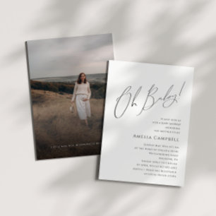 Whimsical Neutral Oh Baby! Foto Baby shower Kaart