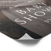 Whimsical Neutral Photo Welkom Baby shower Sign Poster (Hoek)