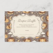 Whimsical Neutral Safari Lion Baby Diapper Raffle Informatiekaartje (Voorkant)