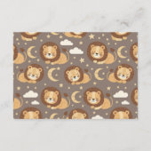 Whimsical Neutral Safari Lion Baby Diapper Raffle Informatiekaartje (Achterkant)