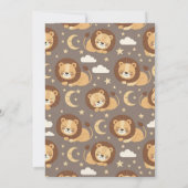 Whimsical Neutral Safari Lion Baby Shower Kaart (Achterkant)