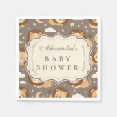 Whimsical Neutral Safari Lion Baby Shower Servet (Voorkant)