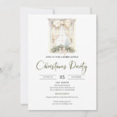 Whimsical Neutral Sage Beige Christmas Party Kaart (Voorkant)