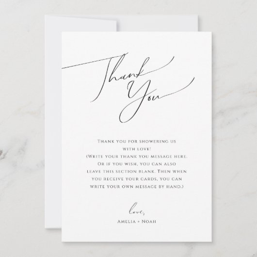 Whimsical Neutral Vertical Photo Baby shower Bedankkaart (Voorkant)