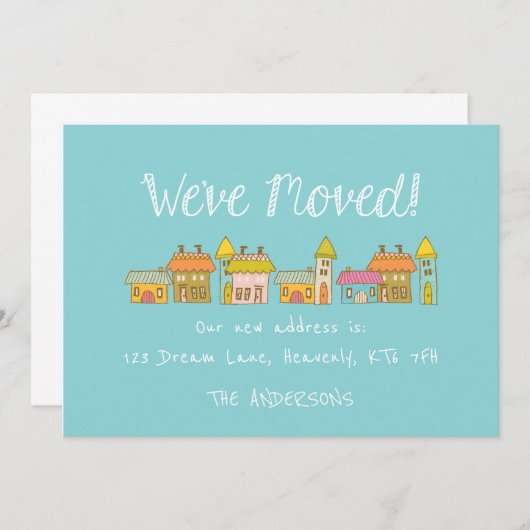 Whimsical New Address Announement Aankondiging (Voorkant / Achterkant)