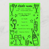 Whimsical NEW YEAR Party Cocktail Drinks Custom  Menu (Voorkant)