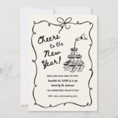 Whimsical New Year's Eve Party Kaart (Voorkant)