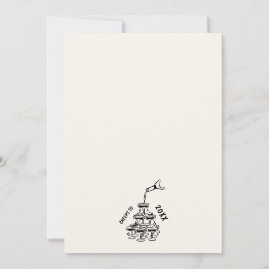 Whimsical New Year's Eve Party Kaart (Achterkant)