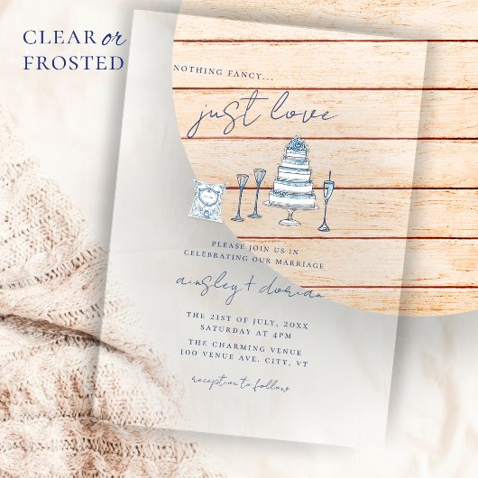 Whimsical Niets Fancy Alleen liefde bruiloft doodl Acryl Uitnodigingen