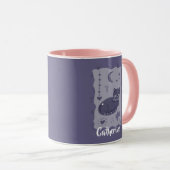 Whimsical Night Cat Folk Art Custom Mug Mok (Voorkant rechts)