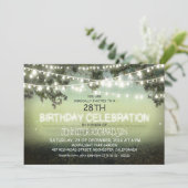 Whimsical Night & Garden Lights Verjaardagsuitnodi Kaart (Staand voorkant)