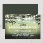 Whimsical Night & Garden Lights Verjaardagsuitnodi Kaart (Voorkant / Achterkant)