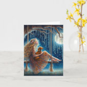 Whimsical Night met mijn Dachshund Downloadbaar Kaart (Gele Bloem)