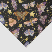 Whimsical Night Moth Butterflies Faux Gold Stars Tissuepapier (Detail)