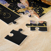 Whimsical Night Moth Butterflies Glitter Star Name Legpuzzel (Zijkant)